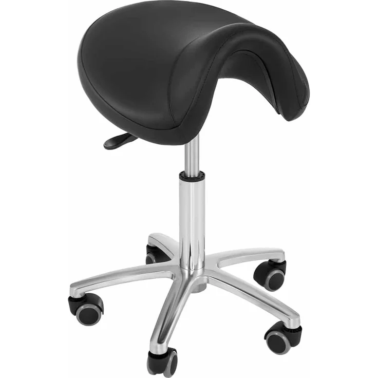 Physa Drehstuhl Sattelhocker Rollhocker Arbeitshocker Kosmetikhocker schwarz – Bild 1
