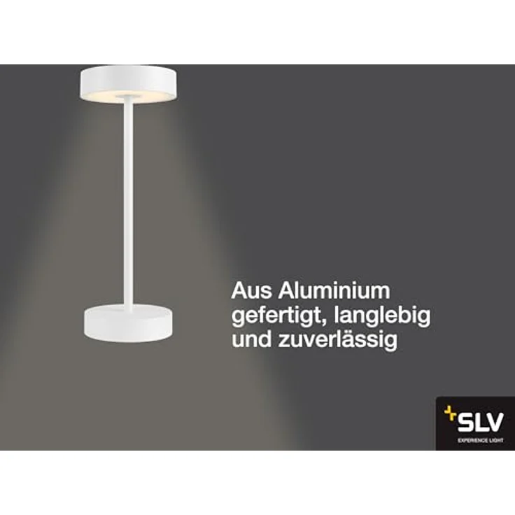 SLV VINOLINA, Tischleuchte, Akku, IP54, 2700/3000K, TOUCH, weiß - Ambiente- Tisch- und Standleuchten – Bild 5