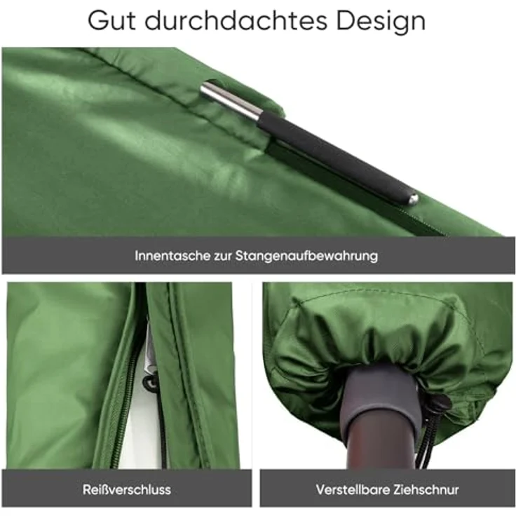Sekey Schutzhülle für Ampelschirm / Sonnenschirm, Abdeckhauben für Sonnenschirm | 265×48/70 cm – 100% Wasserdichter Polyester, UV-Beständig – Bild 6