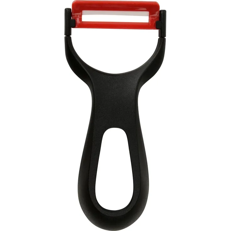 Fackelmann Ziehschäler Ergonomic, Sparschäler, Gemüseschäler, Keramik, PP, schwarz, rot, 13. 5 cm, 41977