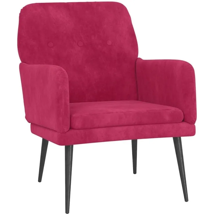 vidaXL Sessel Weinrot 62x79x79 cm Samt 351408