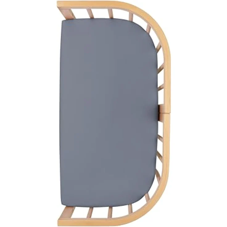Spannbetttuch Beistellbett, für Waldin Babybett 7in1 - Bettwäsche für Kinderbetten- Pflegeleichte, superweiche und strapazierfähige Baumwolle 1er Set, Graphit – Bild 3