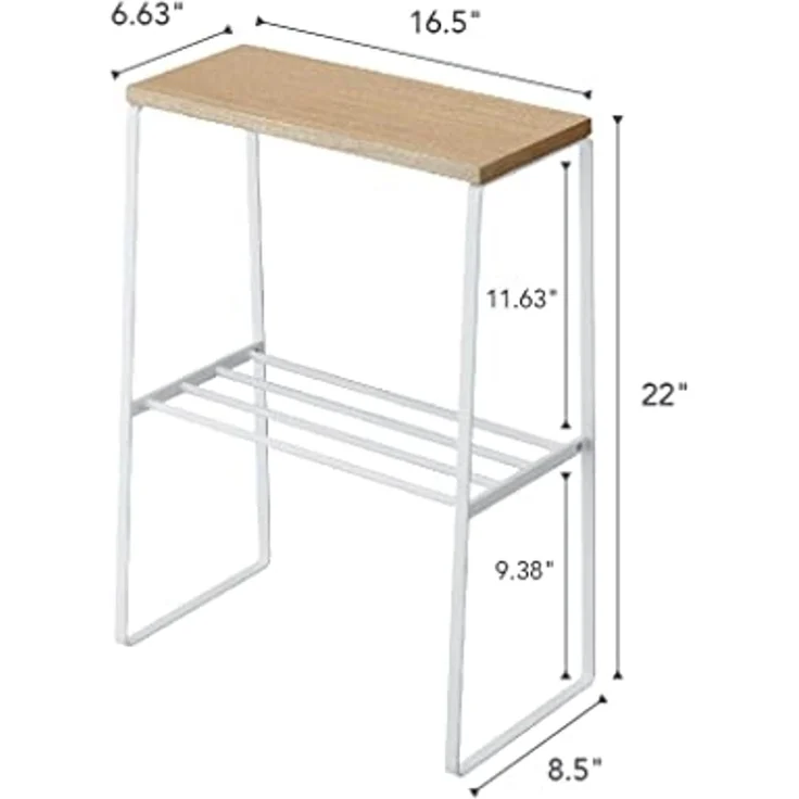 Yamazaki Beistelltisch "Tosca" Ablagetisch 42 x 57 x 22 cm, Sofatisch, kleines Regal, Konsolentisch, freistehend, mit Ablage – Bild 2