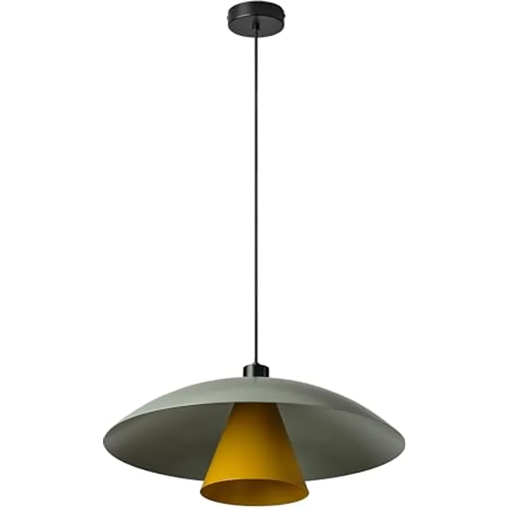 OSRAM Hängelampe Decor Flying Mushroom, Pendelleuchte aus Stahl in grün/gelb, E27 Fassung