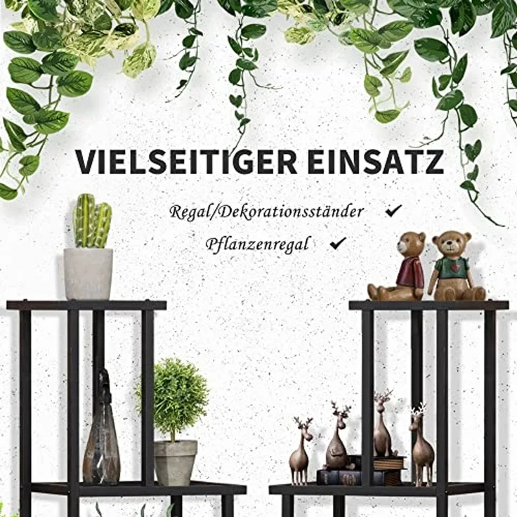 Outsunny Pflanzentreppe mit 4 Regalen, Wetterbeständig, Blumentreppe (Pflanzenregal, 1 St, Blumenständer), für Garten, Balkon, Schwarz – Bild 3