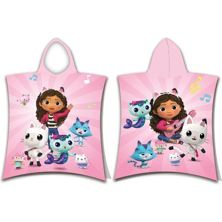 Gabby's Dollhouse Badeponcho für Kinder Hochwertiger Frottee aus 100 % Baumwolle – Bild 2