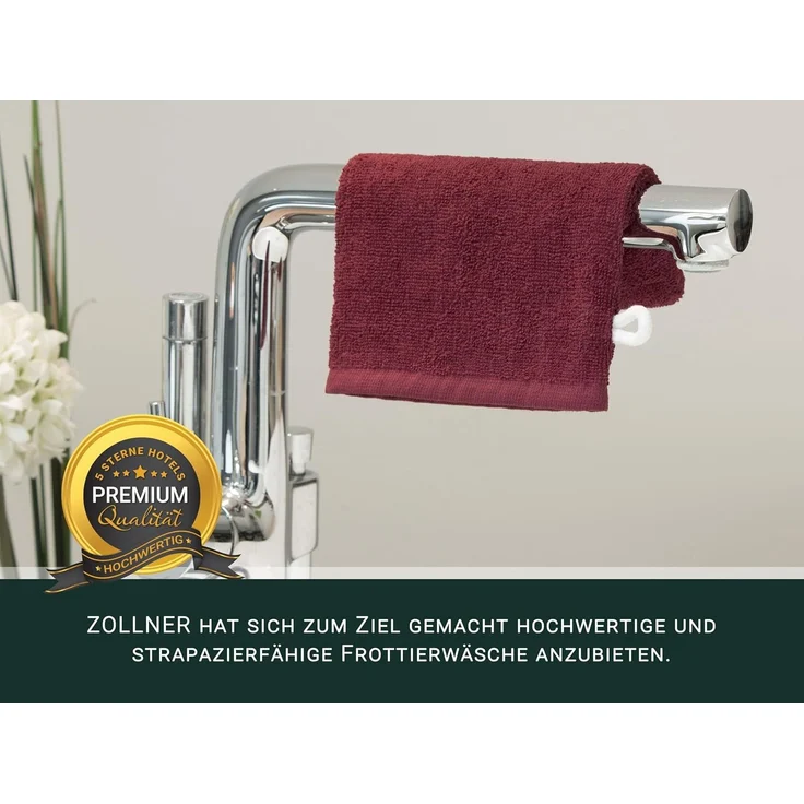 ZOLLNER 10er-Set Waschhandschuhe, Baumwolle, 16x21 cm, 400g/qm, bordeaux (dunkelrot) – Bild 5