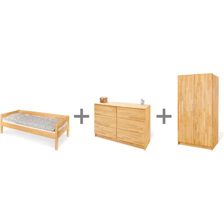 Pinolino Kinderzimmer Set Jugendzimmer 'Natura' extrabreit, 3-tlg.