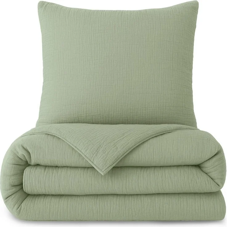 Laynenburg Bettwäsche Musselin aus 100% Baumwolle in 135x200 oder 155x220 cm, atmungsaktiv & bügelfrei – 2 lagig mit Reißverschluss & Haltebändern – Bild 1