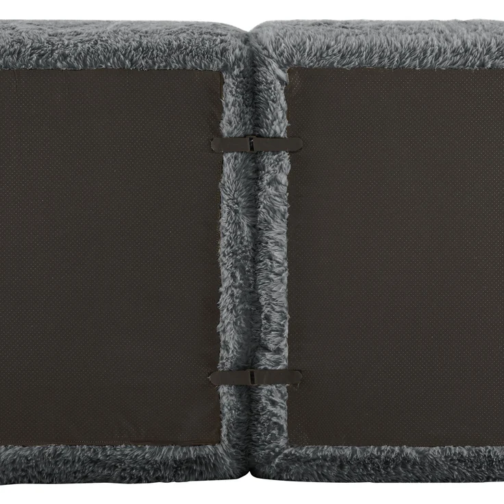 Modulares Sofa aus Plüsch mit rutschfester Basis & Kissen, grau – Bild 9