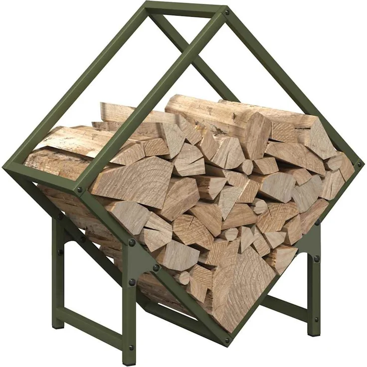 vidaXL Brennholzregal Olivgrün 50x25x50 cm Kaltgewalzter Stahl 864278 – Bild 4