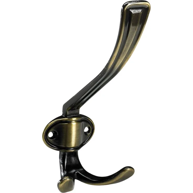 Hettich Hut- und Mantelhaken 15,5 x 6,8 x 8 cm brüniert - 1 Stück