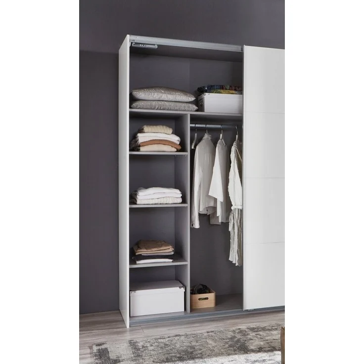 Schwebetürenschrank Bern Kleiderschrank Ausführung Weiß / Artisan Eiche – Bild 2