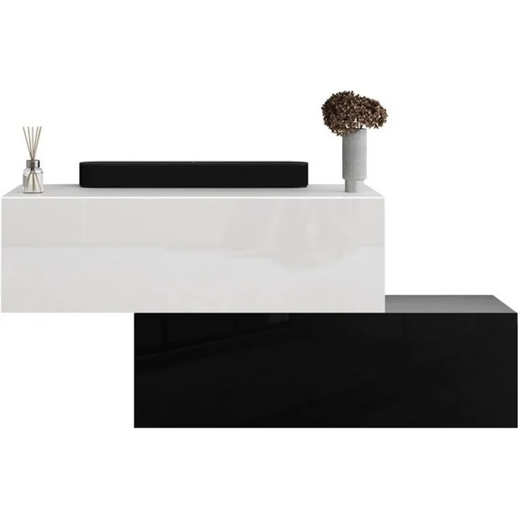 Planetmöbel Garderoben-Set 2x Hängeschrank WEST 100 cm schwarz - weiß, (Garderobenschrank, Wandgarderobe hängend oder stehend), in verschiedenen Farben – Bild 4