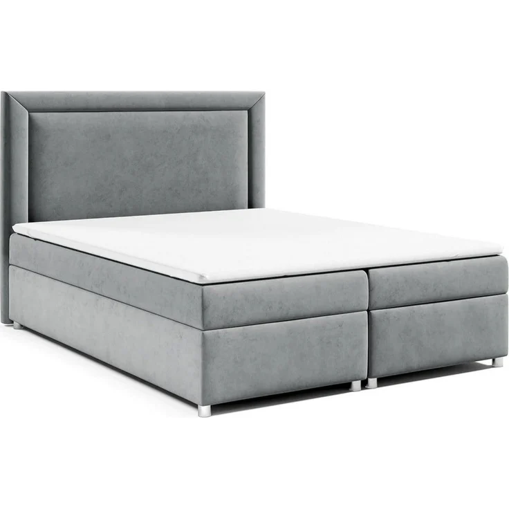 Best For Home Boxbett Trinity K-3, Boxspringbett mit Bettkasten, grau, 160x200 cm, Höhe ca. 18 cm
