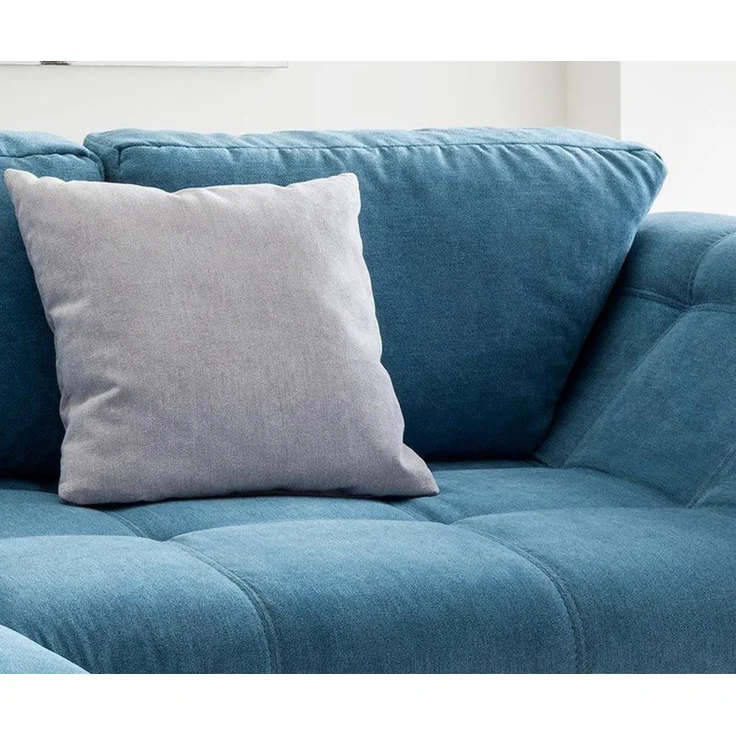 Ecksofa Schlafcouch Polsterecke L-Garnitur Wohnlandschaft Ottomane links in Blau – Bild 4