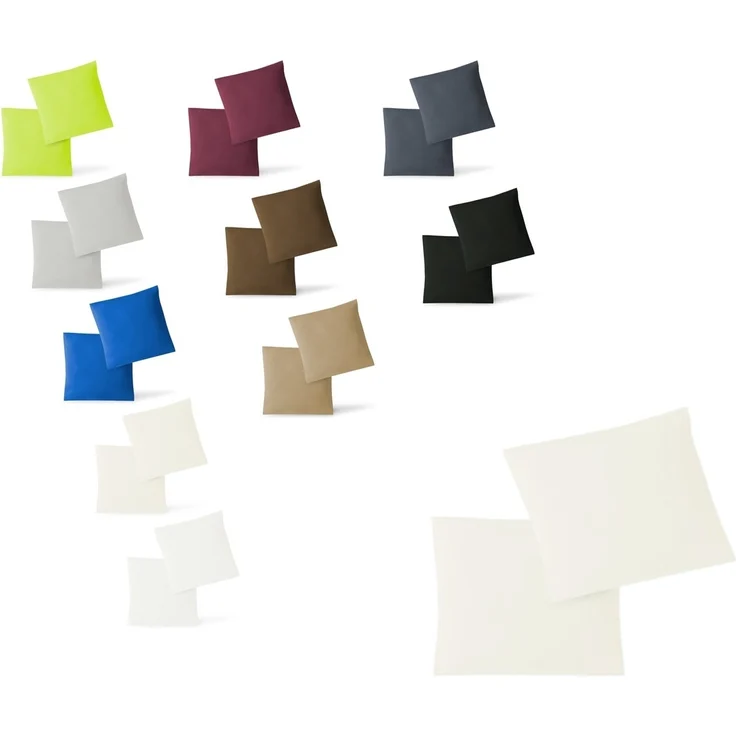 Jersey Kissenbezug, 2er Set, Natur, 40x40 cm – Bild 1