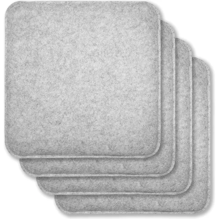 Dynamic 24 Rubberneck Filz Sitzkissen, Hellgrau, 4 Stück (1er Pack), eckig