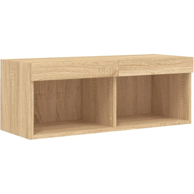 vidaXL 4-tlg. Wohnwand mit LED-Beleuchtung Sonoma-Eiche Holzwerkstoff 3216656 – Bild 11