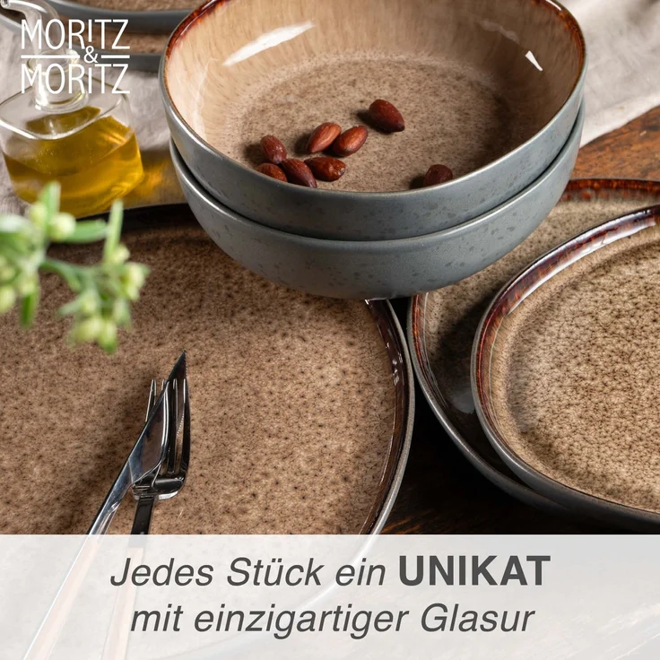 Moritz & Moritz ORGANIC 18 tlg. reaktiv amber Geschirrset – Bild 6