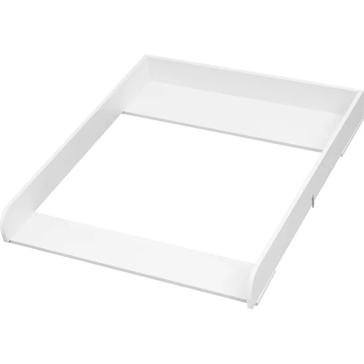 WOLTU Wickelaufsatz, Wickeltischaufsatz 70 x 10 x 80 cm, für Wickelkommode (Tiefe: 47,5-50 cm), mit Metallschnallen, Anti-Kipp-Gurt zur Wandbefestigung, Weiß