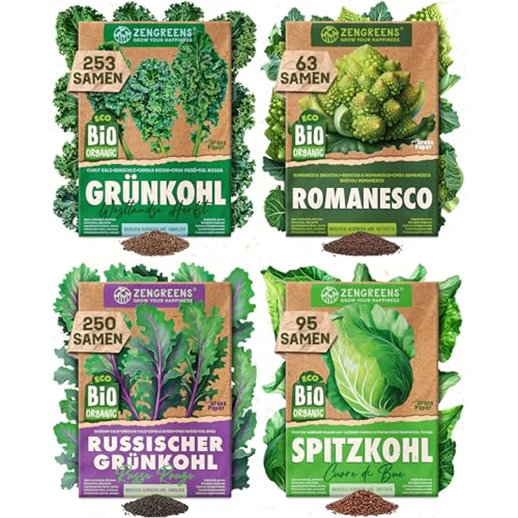 ZenGreens® - Bio Kohlgemüsesamen im 12er Set - 12 Kohl Gemüse Samen für den einfachen Anbau im Garten, Balkon oder Hochbeet - Pflanzensamen - Saatgut – Bild 15