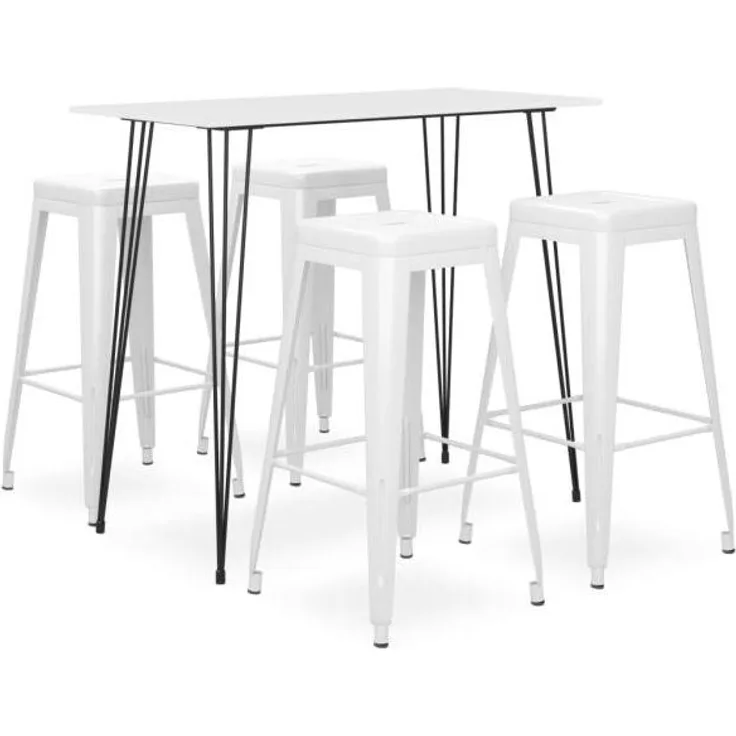 vidaXL 5-tlg. Bar-Set Weiß [3057402]