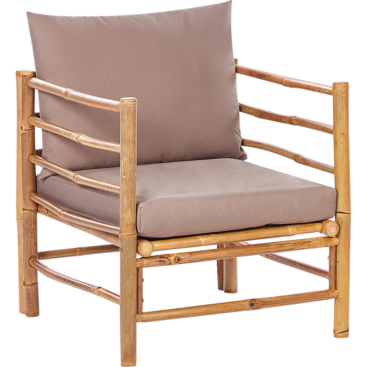 Garten Sessel CERRETO Bambusholz Taupe