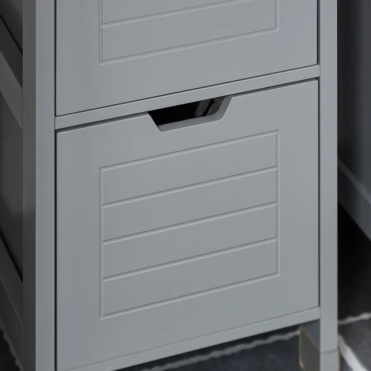 SoBuy FRG126-SG Badezimmer-Hochschrank, MDF, Lackiert, Grau, 30 x 144 x 30 cm – Bild 9