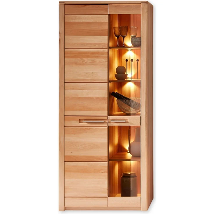Wohnwand >Nature One< (3-teilig) Kernbuche teilmassiv - 320x203x45cm (BxHxT) – Bild 2
