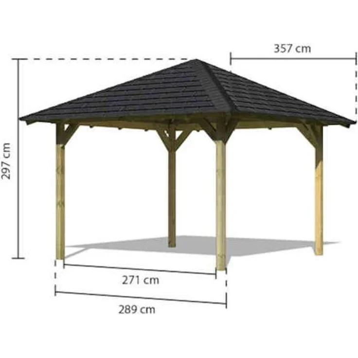 Karibu Pavillon Eco Cordoba im Set mit Schindeln – Bild 2