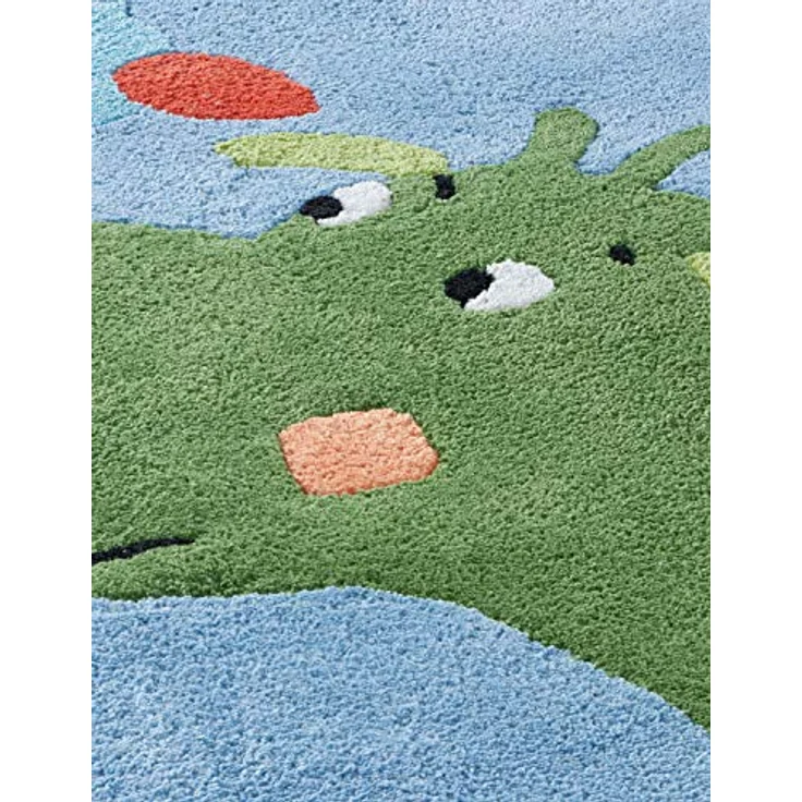 Kinderteppich 100% Baumwolle in Handarbeit hergestellt, Drache, 100x130 cm – Bild 3