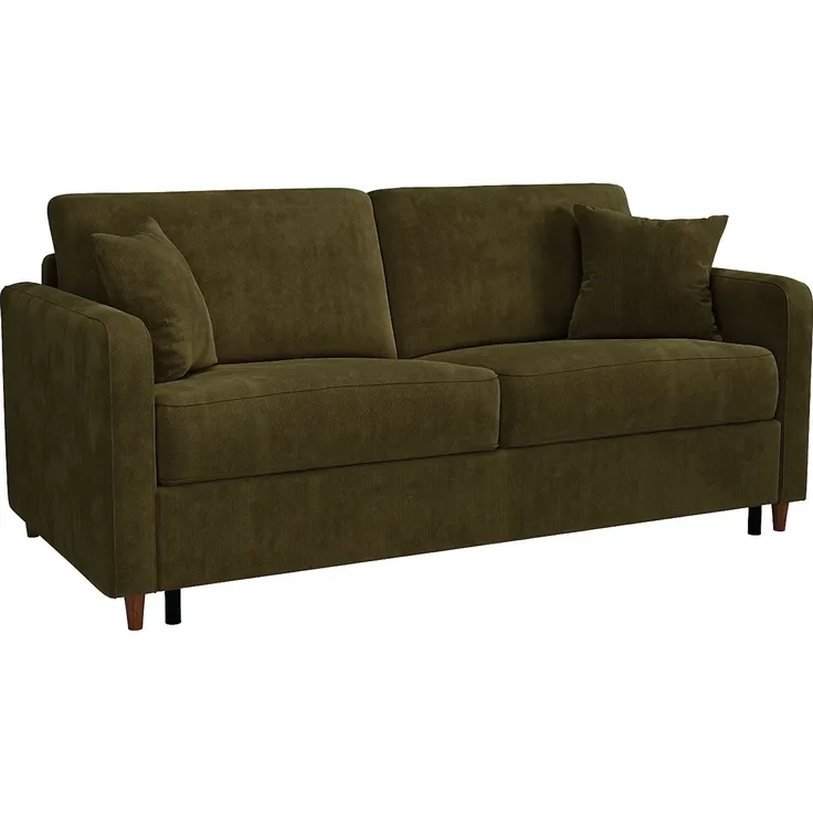 Vente-unique - MASITIA - Schlafsofa - Holz, Platte - Holz - Khaki - 180 x 95 x 90 cm