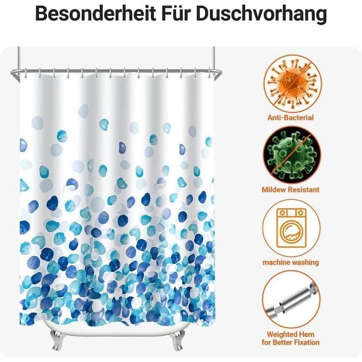 Duschvorhang 120x200cm Blaue – Bild 7