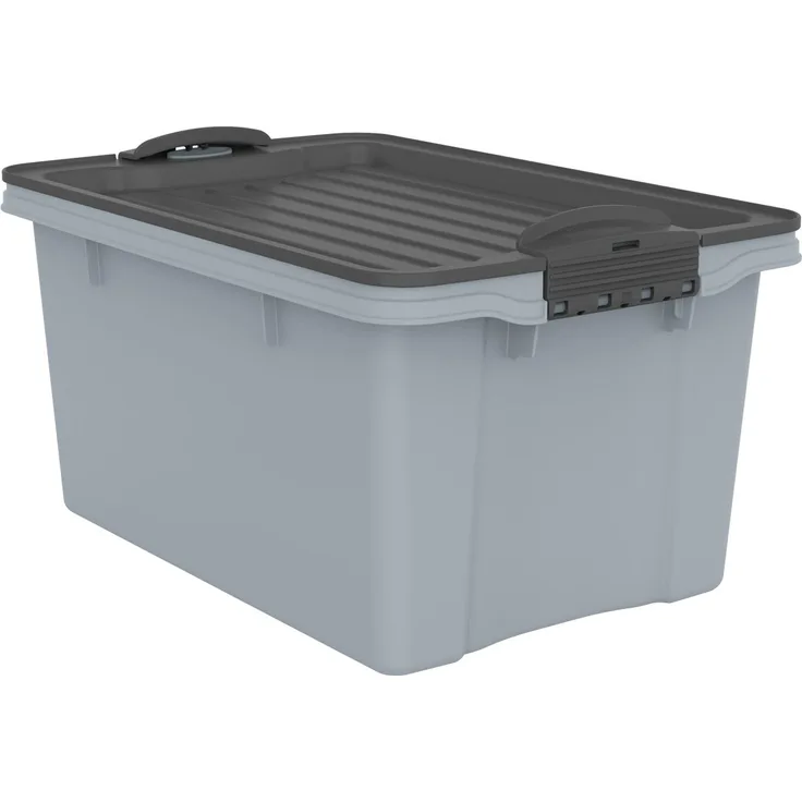 Rotho Aufbewahrungsbox Compact mit Deckel 27 x 18,5 cm 4,5 L misty blau