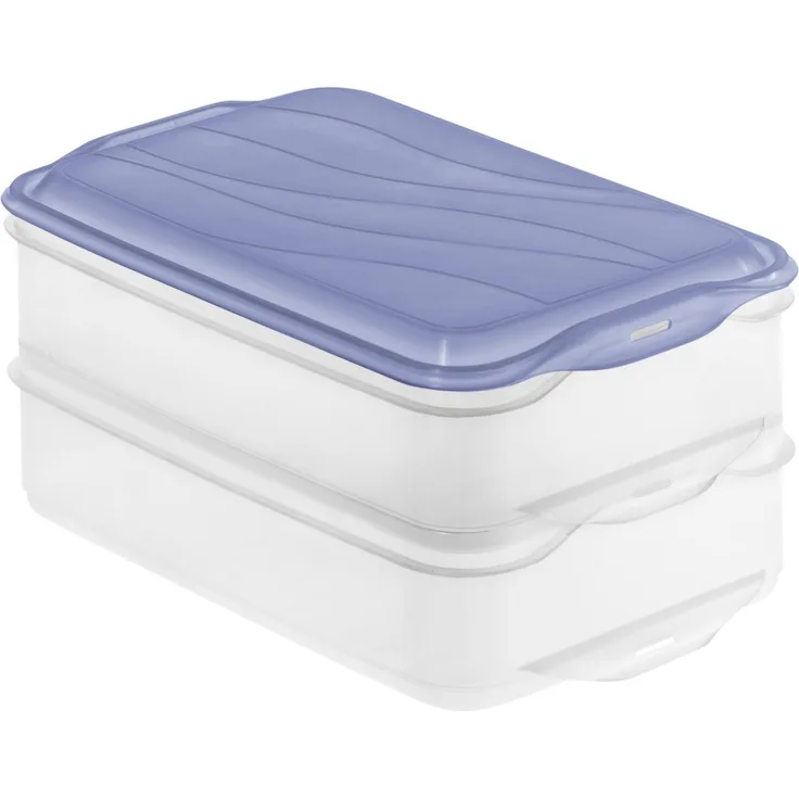 Rotho Kühlschrankdose Rondo 2 x 1,35 l horizon blue, Frischhaltedose