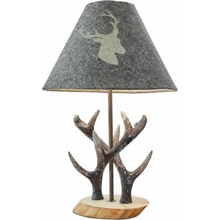 Mirabeau Tischleuchte Tischlampe Lodge grau/braun