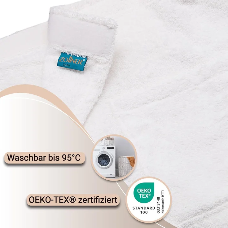 ZOLLNER Herren Saunakilt Frottee, weiß, 100% Baumwolle, L/XL – Bild 4