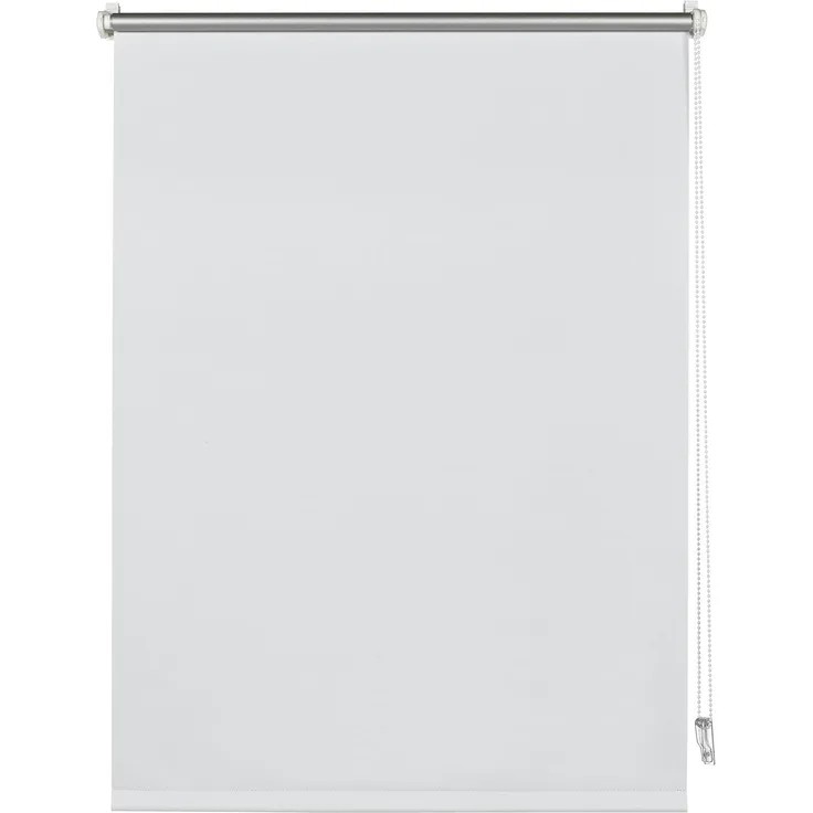 Deco Company Thermo-Rollo mit Thermo-Rückseite zum Klemmen, Höchste Lichtreflektion, Energiesparend, Lichtundurchlässig, Alle Montage-Teile inklusive, Weiß, 90x150 cm (BxH), Silber/Grau, 23-1036