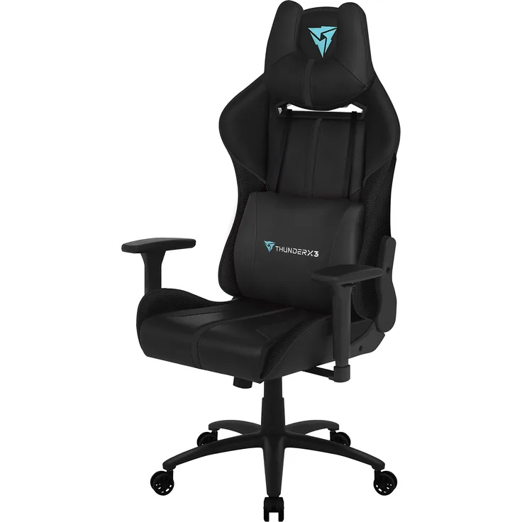ThunderX3 BC5 - Gaming Chair (ergonomisch, Kolbenklasse 4, liegend 180º, hohe Dichte, atmungsaktiv), schwarz