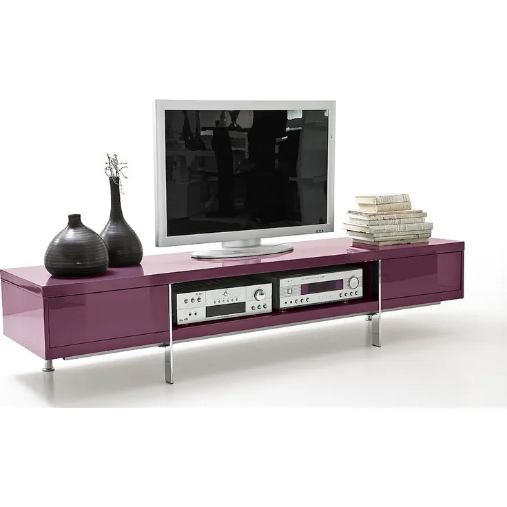 TV Board BRISBANE Lowboard in purple lila Hochglanz lackiert