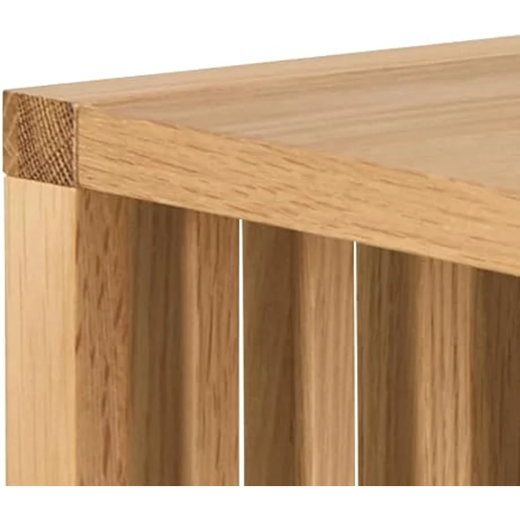AC Design Furniture Hailey Quadrat Wandregal, Korpus und 3 Böden Eiche Ölbehandelt Furnier mit wandmontierung, 67x31x69 cm, Natürlich – Bild 4