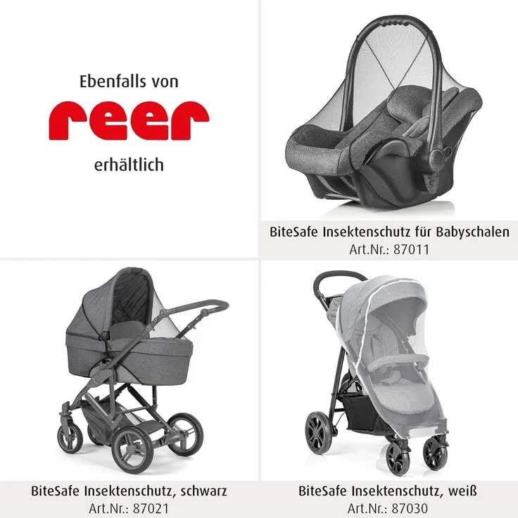 reer BiteSafe VERBESSERTER Insektenschutz fürs Kinderbett, Moskitonetz Reisebett, Insektennetz, Mückenschutz für Babys, weiß, extra groß – Bild 9