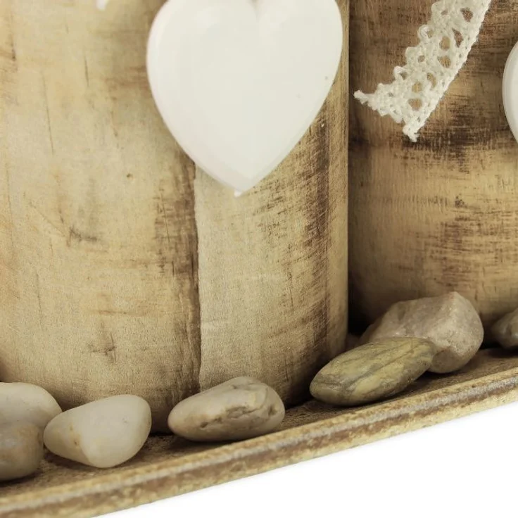 3 Herz Teelichthalter mit Tablett 10041575 – Bild 8