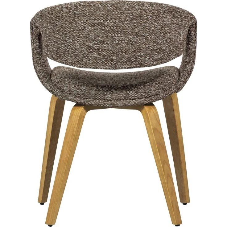Esszimmerstuhl Yossi aus Webstoff, modernes Design, Holzgestell natur, gepolstert in Braun – Bild 2
