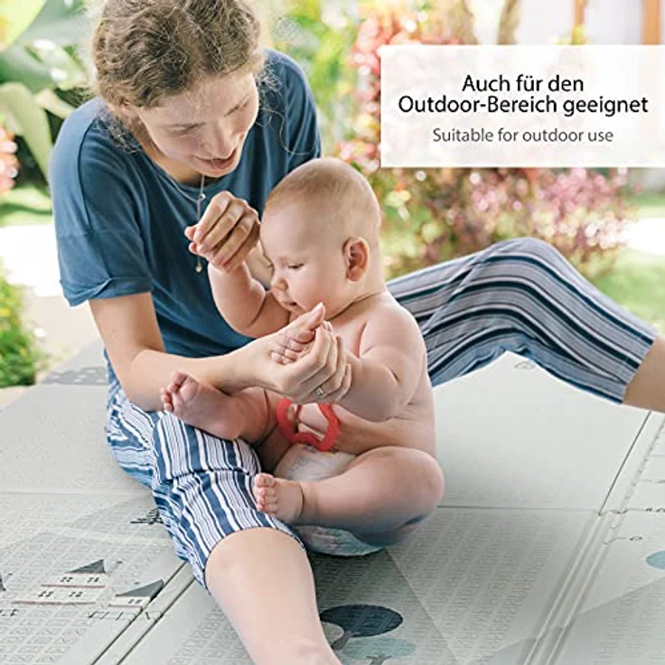 ONVAYA® Spielmatte für Babys & Kinder | Krabbelmatte faltbar | Bodenmatte für Kinderzimmer & Outdoor | Babymatte aus Schaumstoff | 180x200 cm | Spielteppich abwaschbar | rutschfest | schadstofffrei – Bild 7