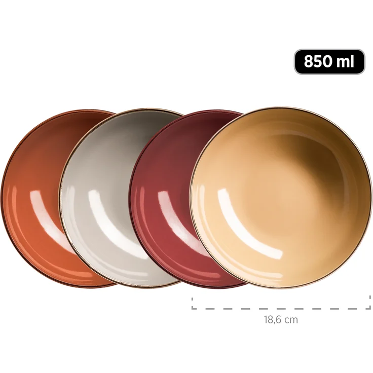 Mäser 931871 Kombiservice Metallic RIM für 4 Personen, Steinzeug, mehrfarbig (1 Set, 16-teilig) – Bild 4