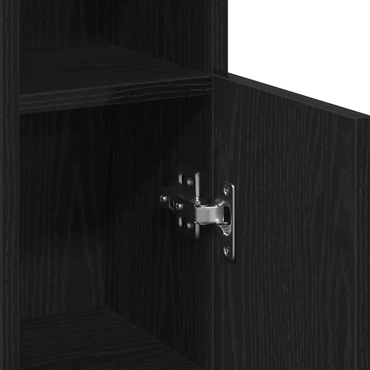 vidaXL Badezimmerschrank mit Rollenhalter Schwarz 20,5x22x90 cm 858498 – Bild 10