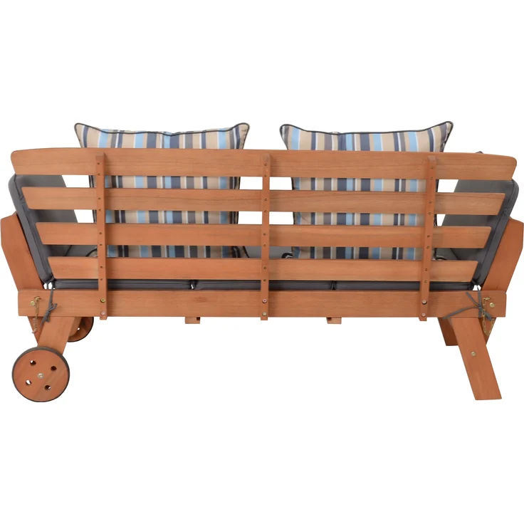 Gartenbank LORENA inkl. Auflage - 190cm Breit, Eukalyptus, Natur | Terrassenbank Wetterfest Sitzbank Outdoor Bank – Bild 10