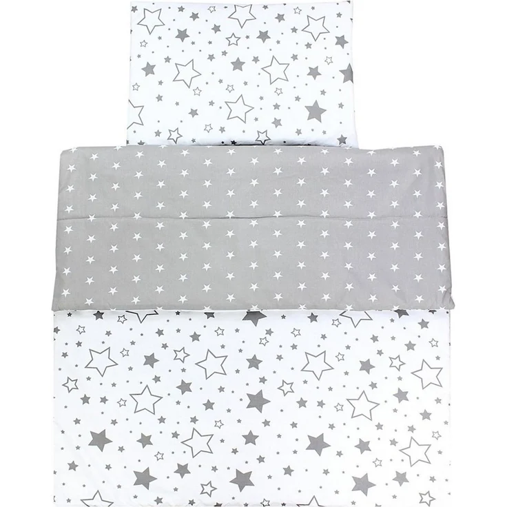 TupTam Kinderbettdecke-Set, Ganzjahresdecke, 2tlg., 1x Bettdecke, 1x Flachkissen, Graue Galaxie, 135x100 cm – Bild 4